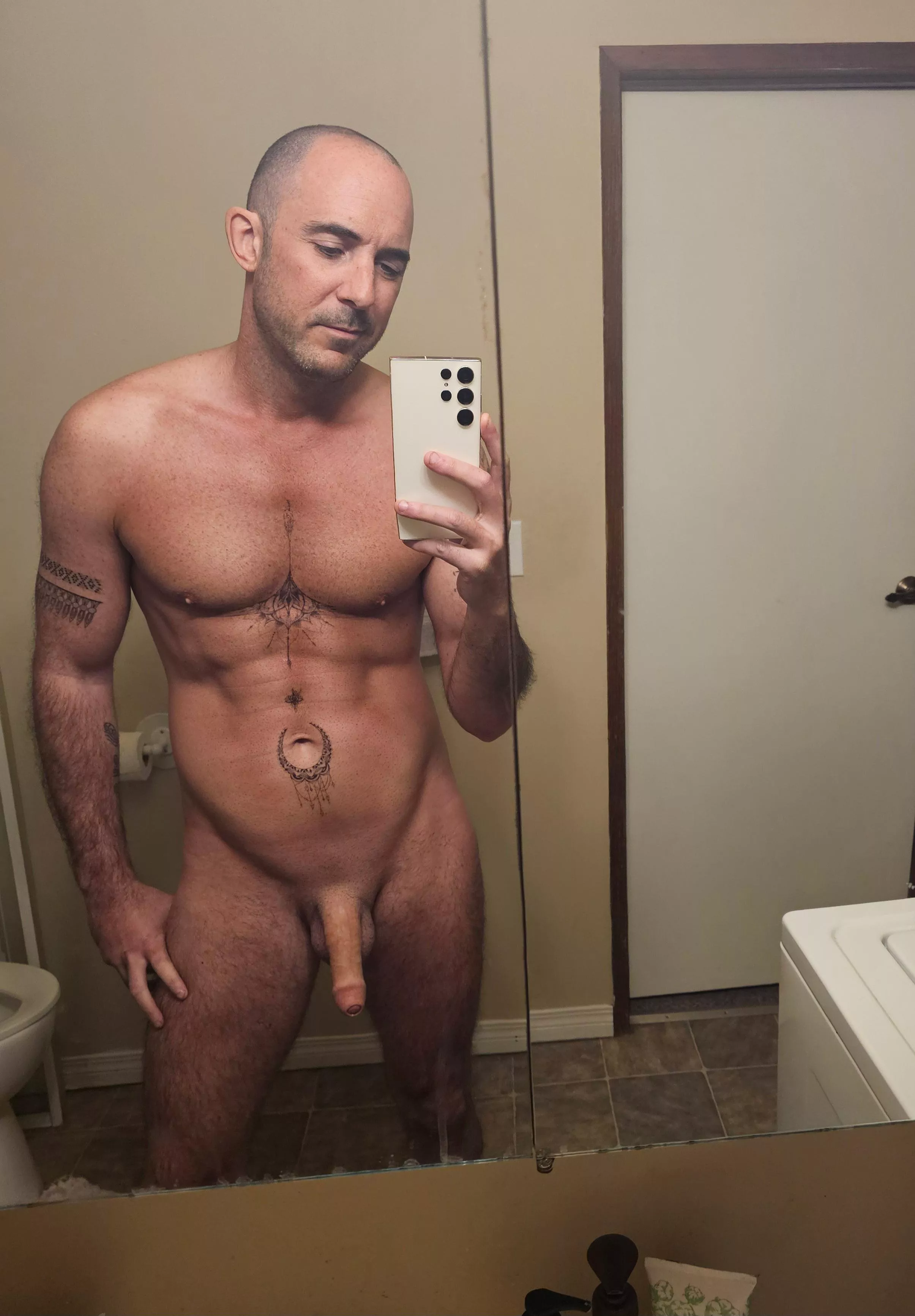 You walk in the bathroom to this, what do you do?