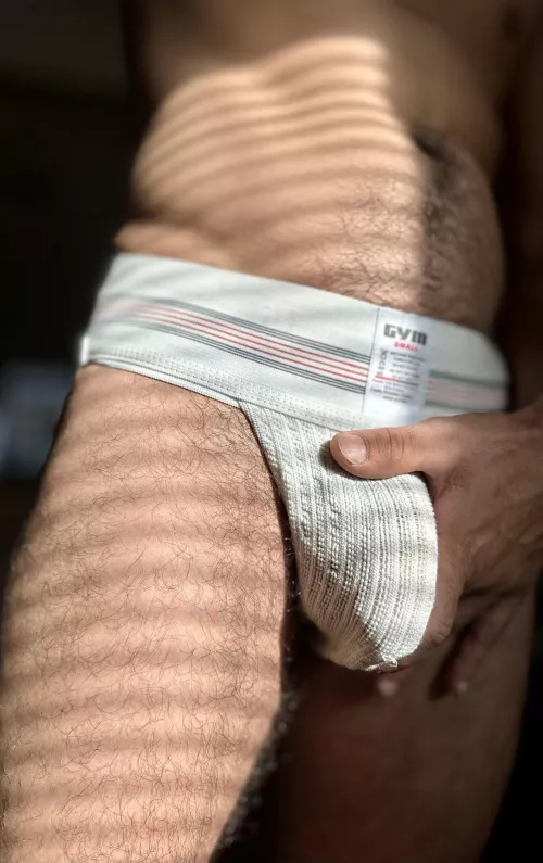 Mood lighting on my vintage Gym jockstrap