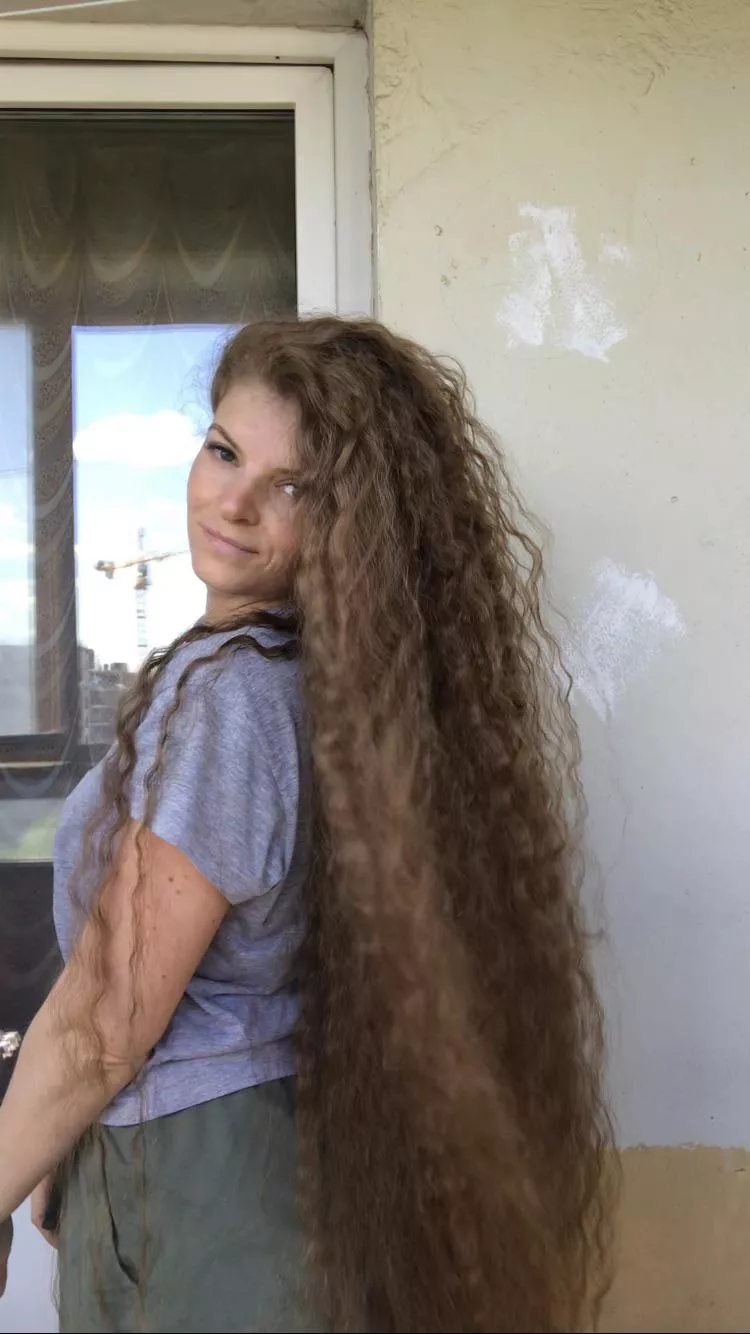 My hair after unbraiding 