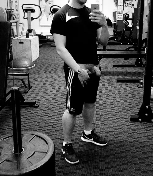 Semi-hard at the gym