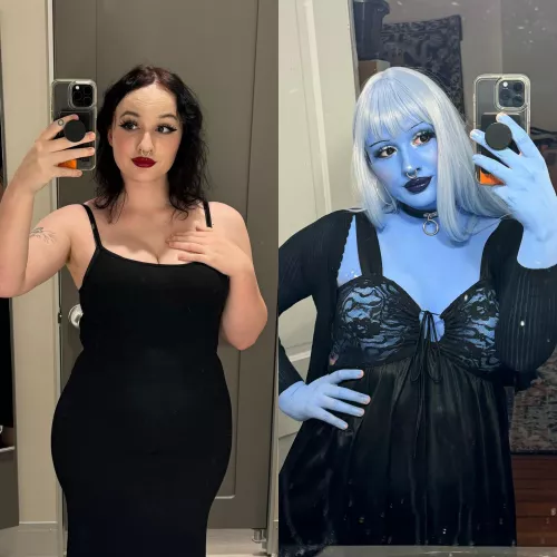transformed myself into a plastic blue sex doll