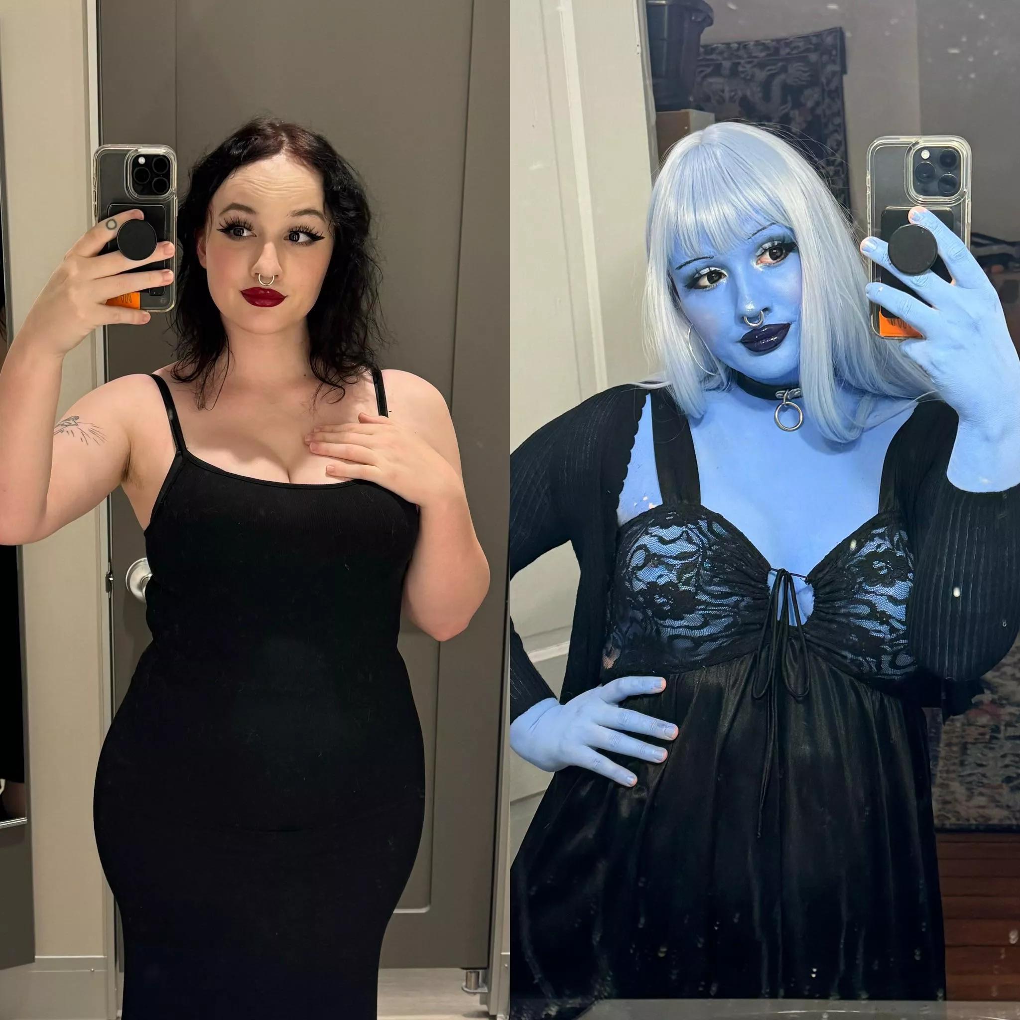 transformed myself into a plastic blue sex doll