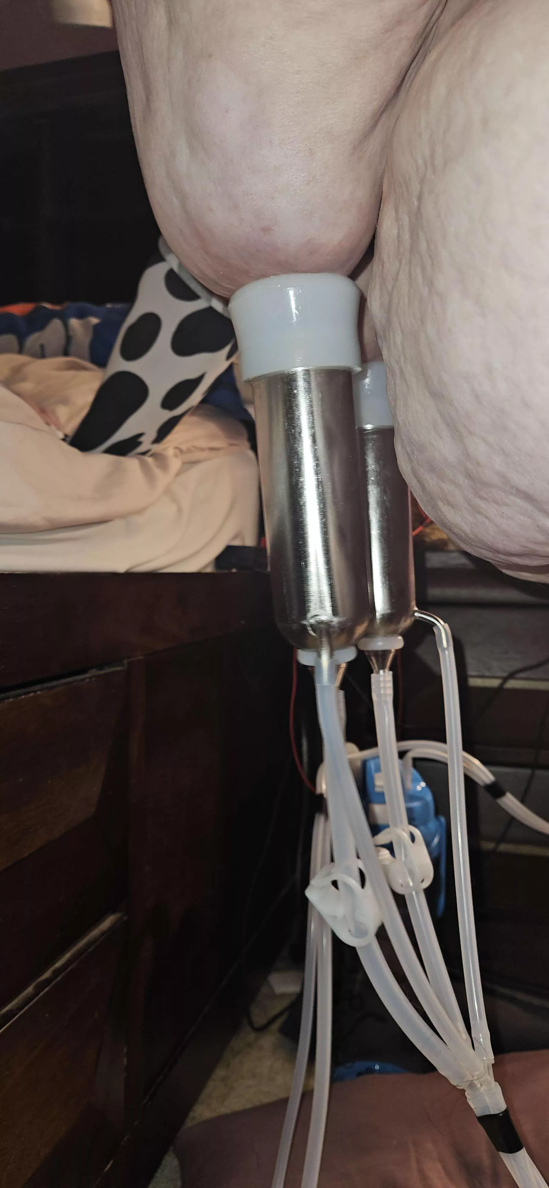 My first time on my milking machine. Made me a very happy Hucow