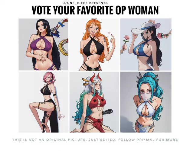 Presenting One Piece Hottest Diva Contest 🎊. Vote your favorite girl to WIN 🏆♥️ 