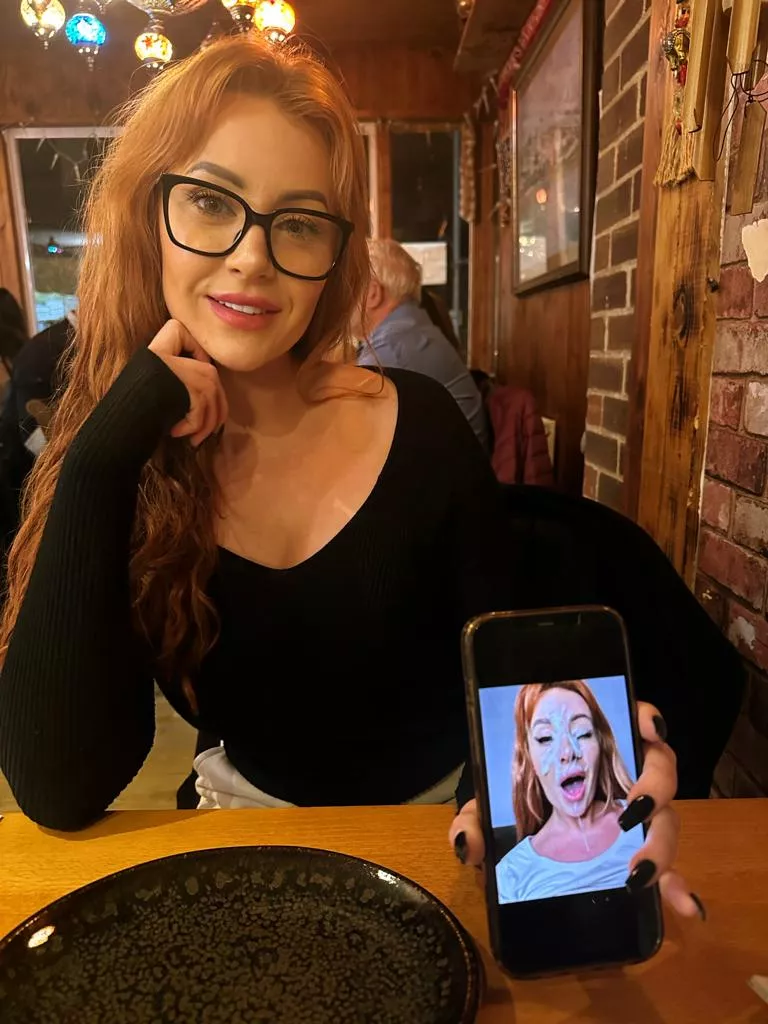 Showing off my most recent facial to my date