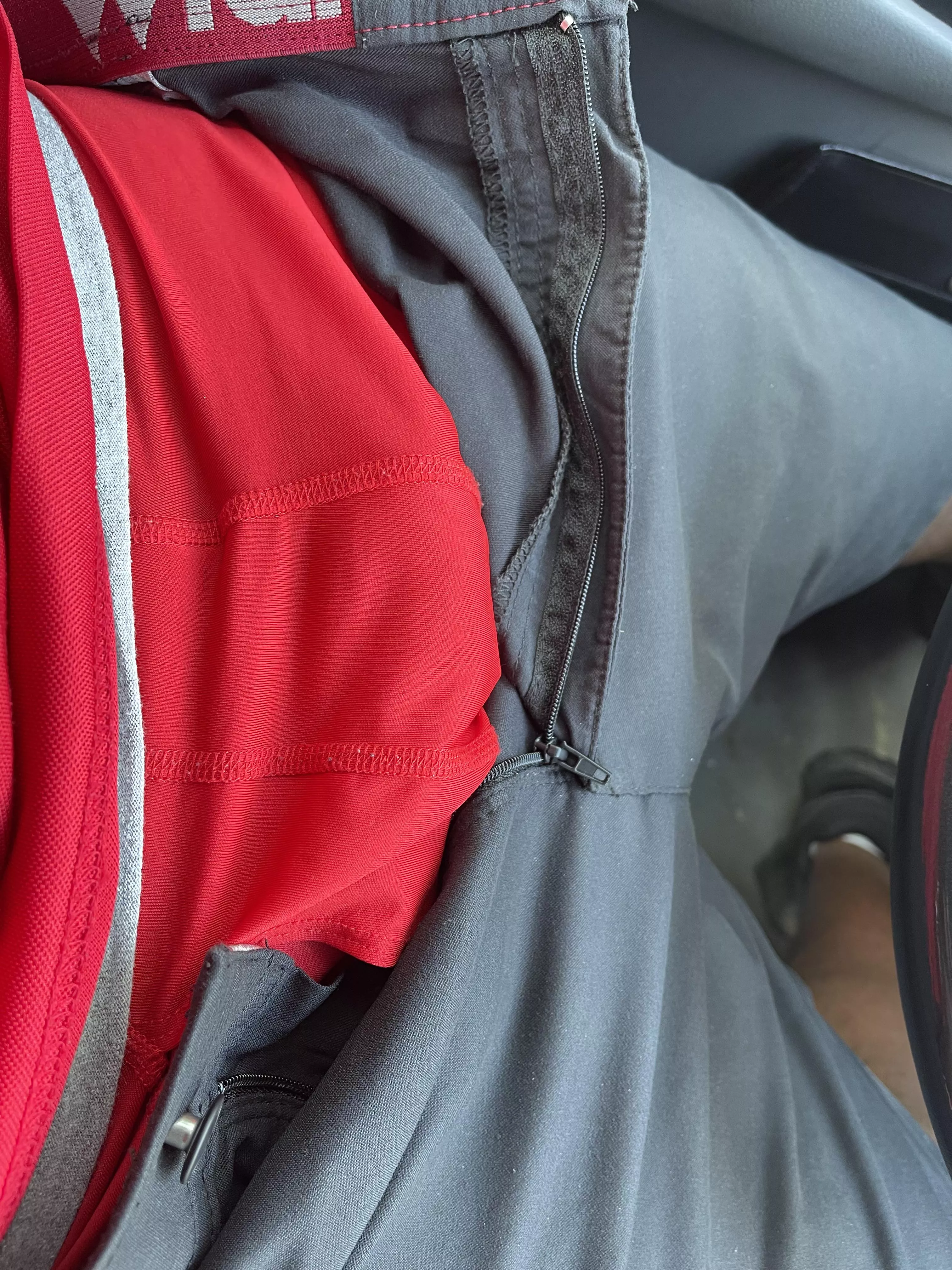 Sitting in the work truck