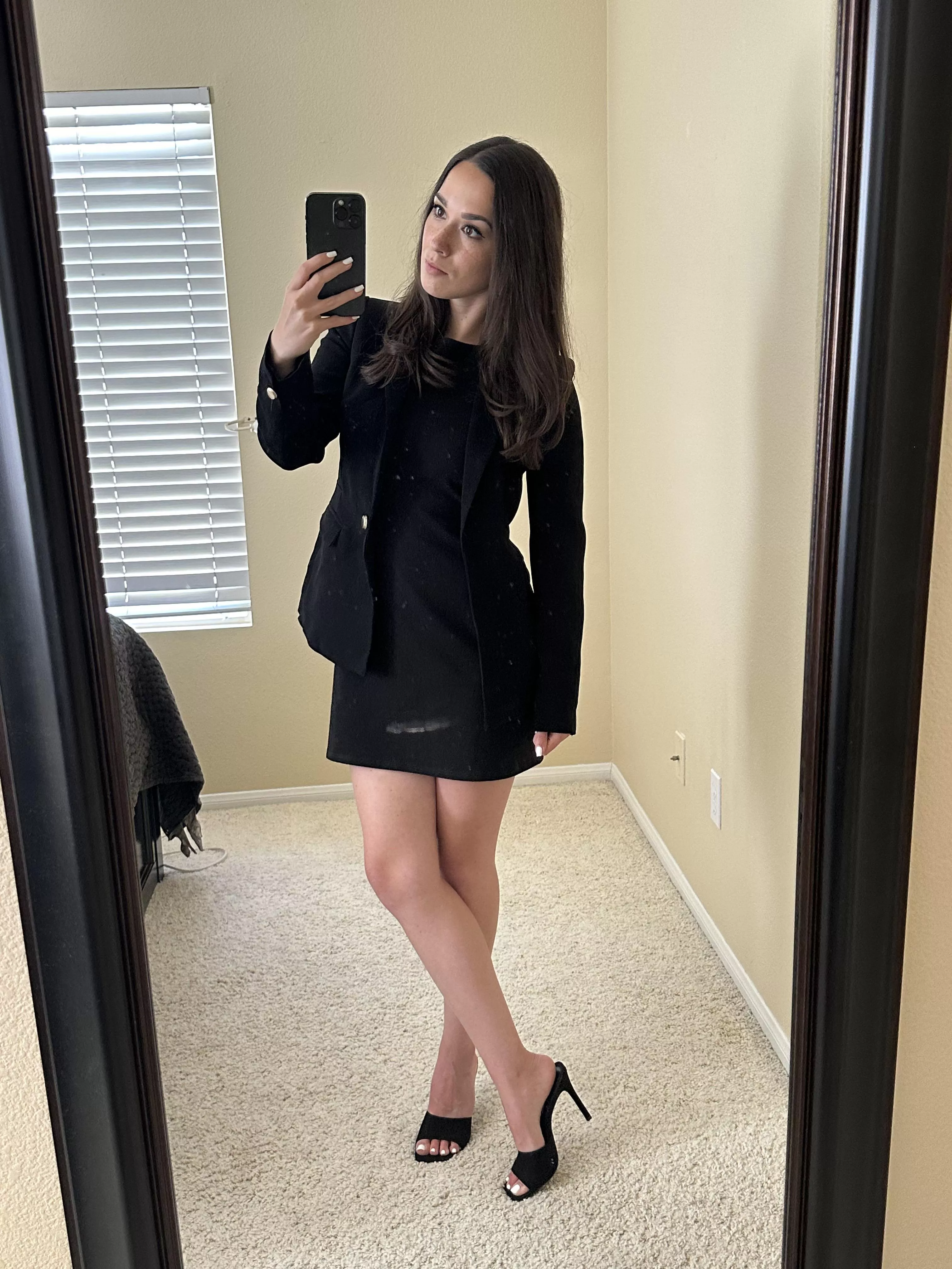 Trying on outfits for my upcoming work trip.