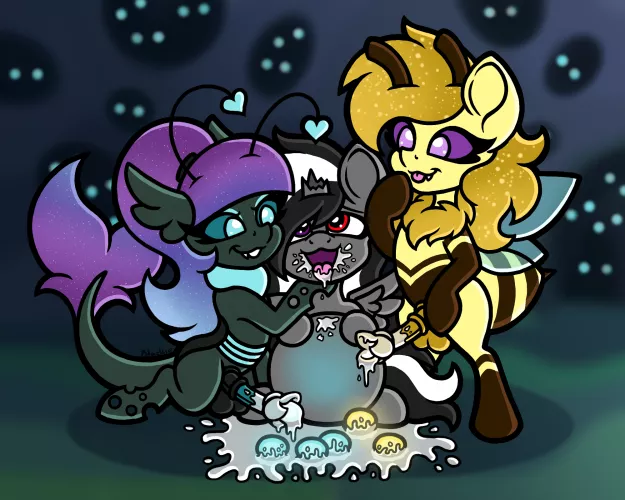 Changelings and their new toy~ (art by me)