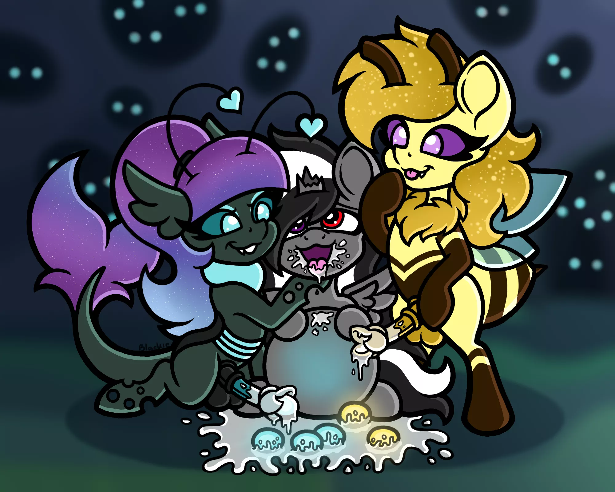 Changelings and their new toy~ (art by me)