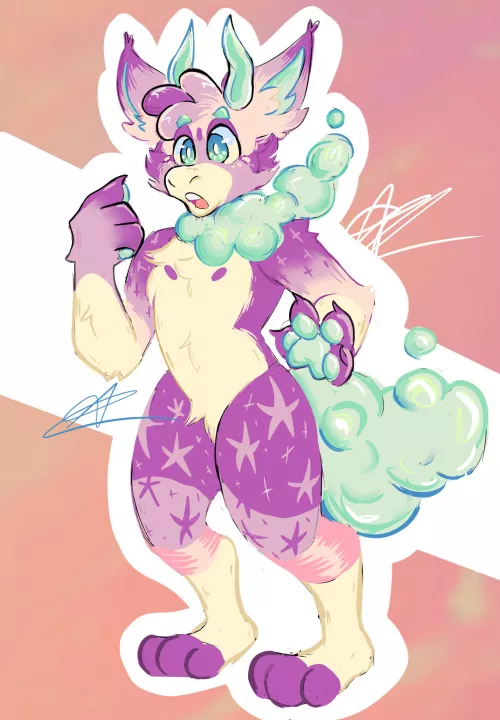 Commission I’ve done ! A fluffy dragon boy