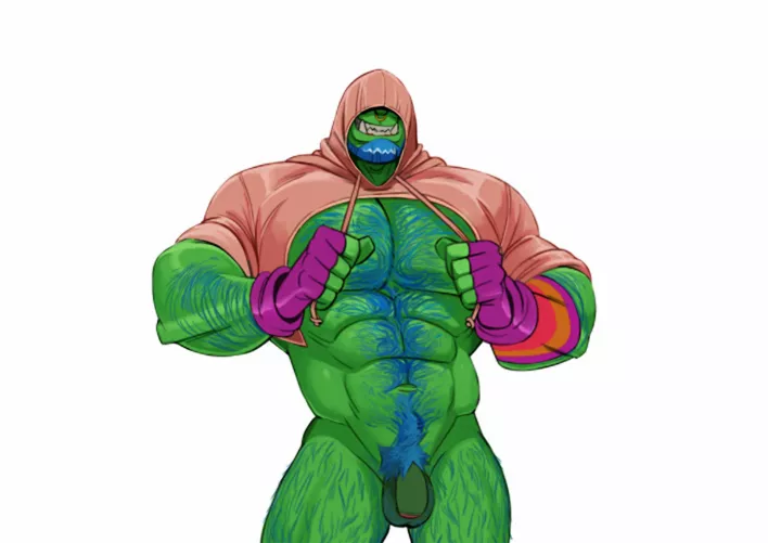 Orc in pink hood. (Artist unknown)