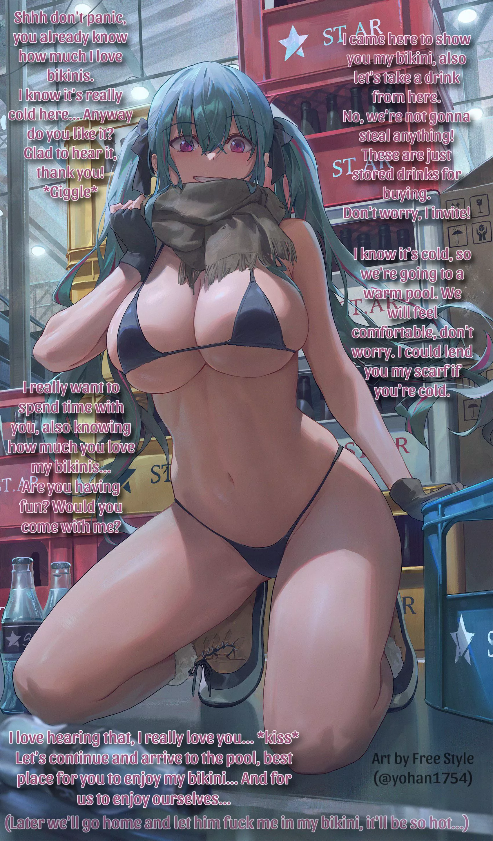 Summer? Tales #3 [idk if calling it winter] [Bikini / Swimsuit] [Girlfriend] [Warehouse] [Exhibitionism?] [Going to pool] [Implied sex]