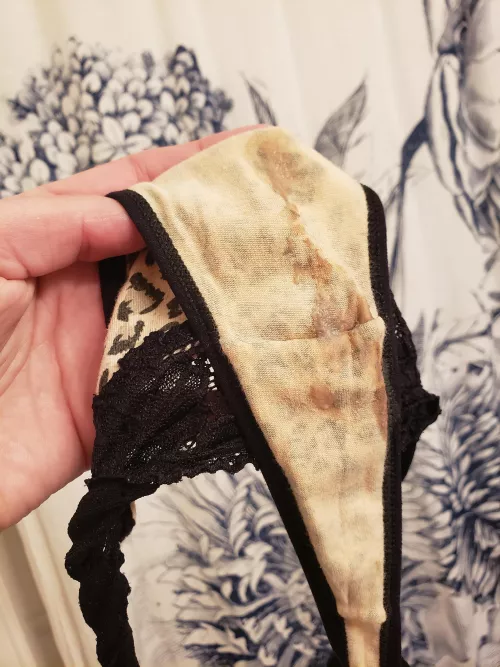 Sweaty animal print thong