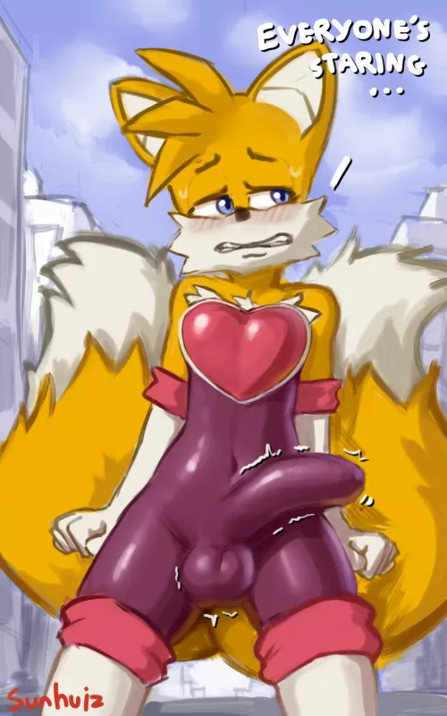 Tails in Rouge's Outfit (Artist:Sunhuiz)