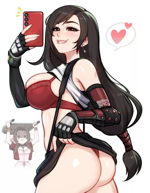 Tifa showing buns (blushyspicy) [Final Fantasy VII Rebirth]