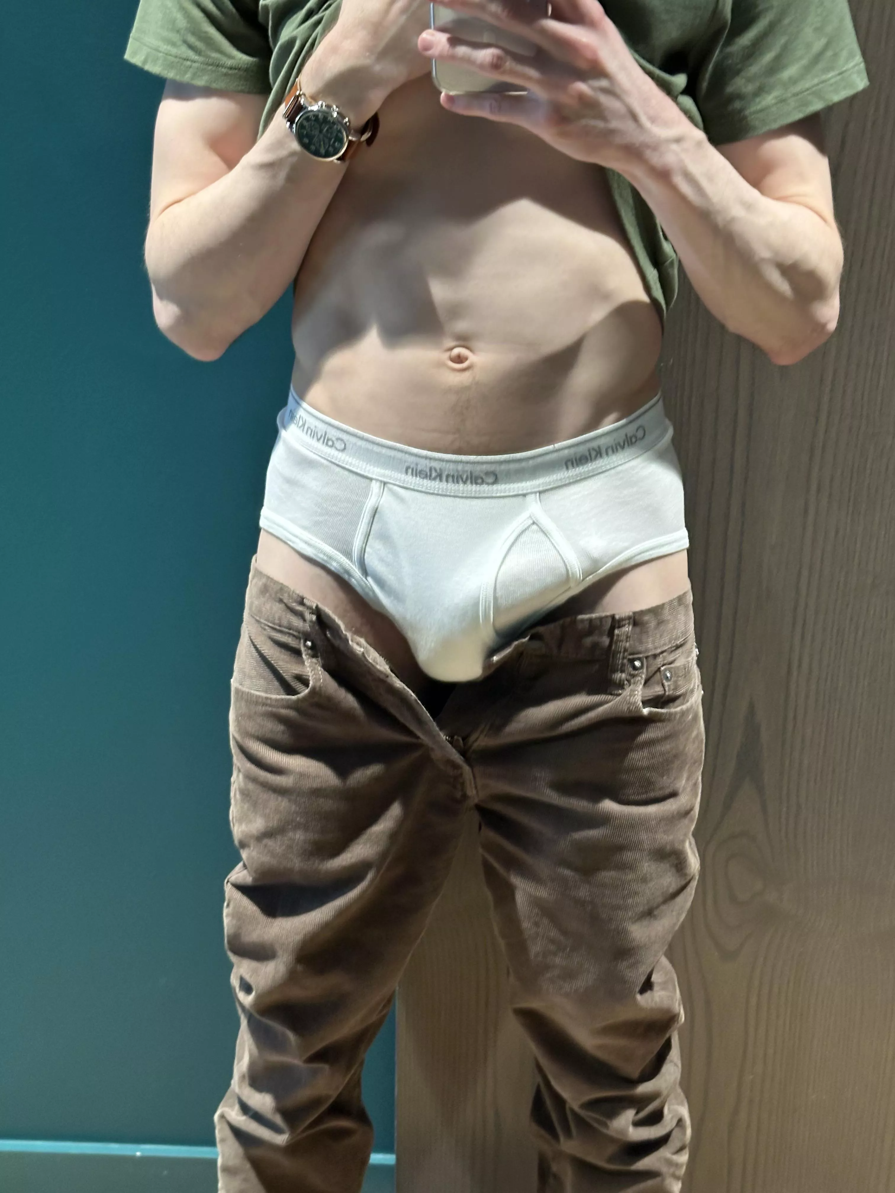 White briefs for a quick hotel room pic