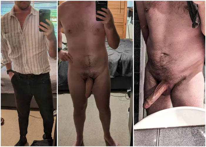26m, Straight home from work, pre shower + post shower