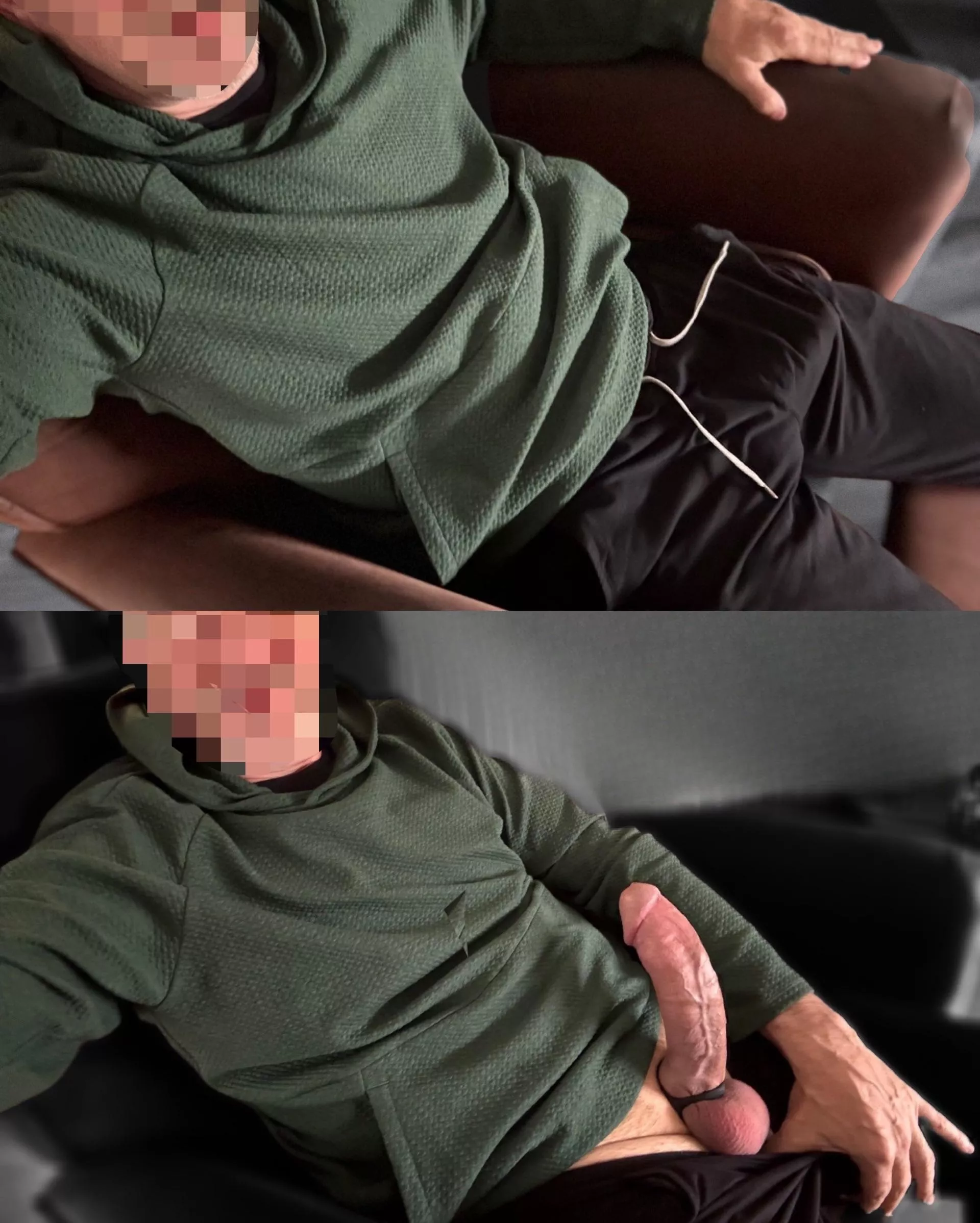(53)What’s hiding…..My cock outline vs exposed