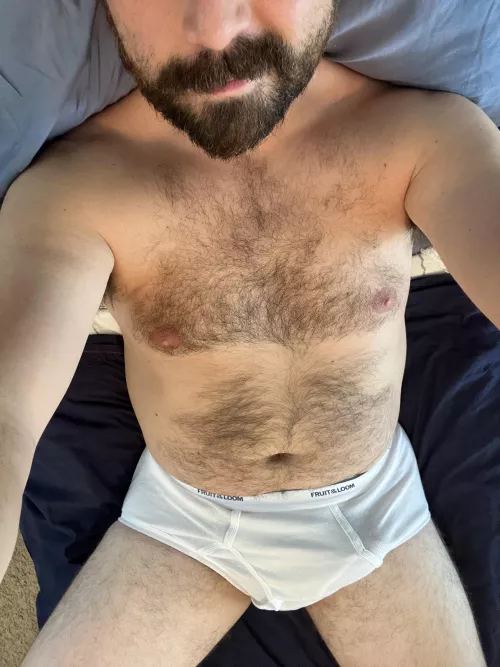 The briefs hide my big bush