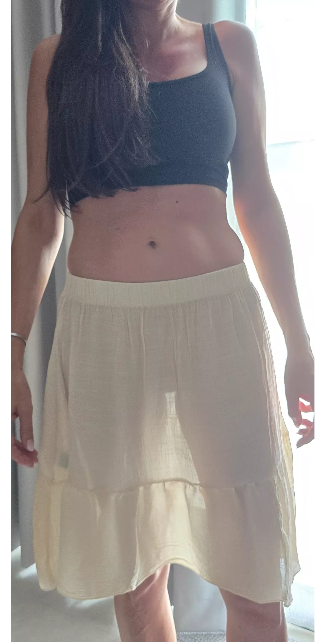 No honey I don't wear any panties underneath..... Yes it's come dripping down my pussy.... It was quite an interesting trip on the bus.... 