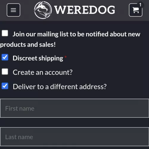 Weredog discreet shipping 