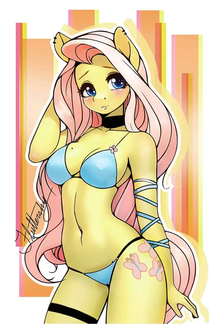 Fluttershy. By me. I Also have a trans and topless version.