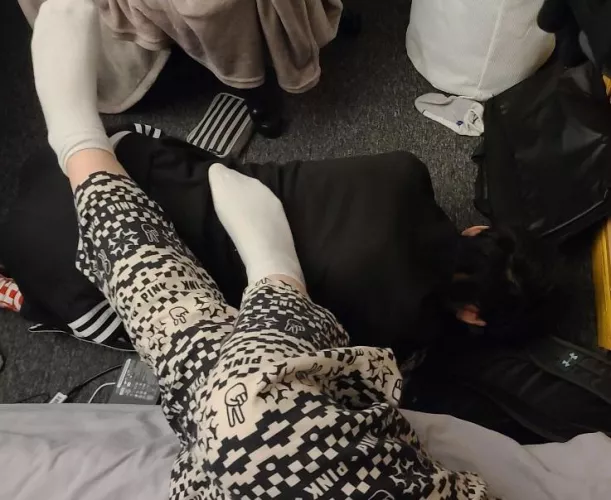 My nice and warm footrest