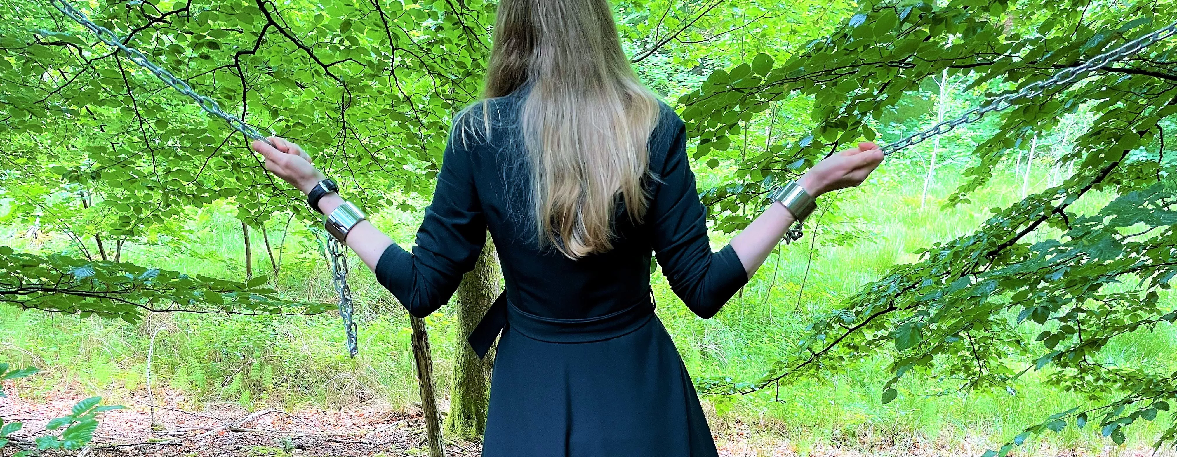 Nothing to do but fantasize while I'm shackled between two trees