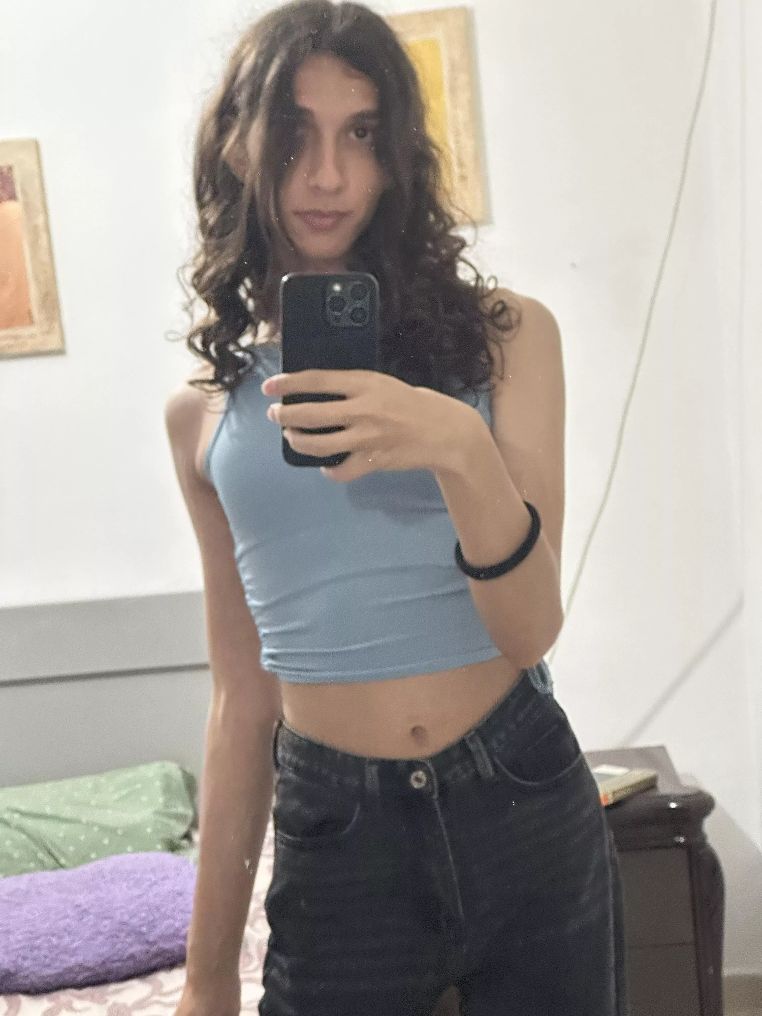 19 [F] my first time wearing girly clothes🥰 (pre hrt)