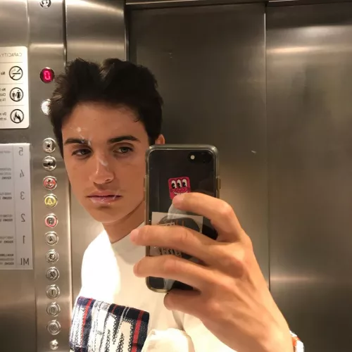 In a hotel elevator with cum all over my face
