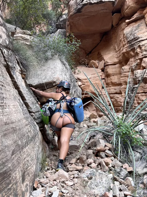 Naked canyoneering