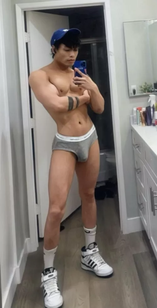 sneakers, high socks and briefs.. who else into this?