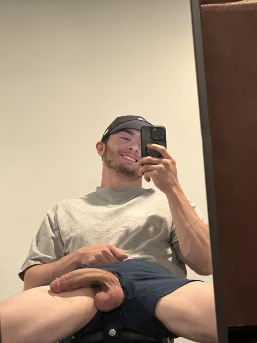 Big cock, balls and smile😏