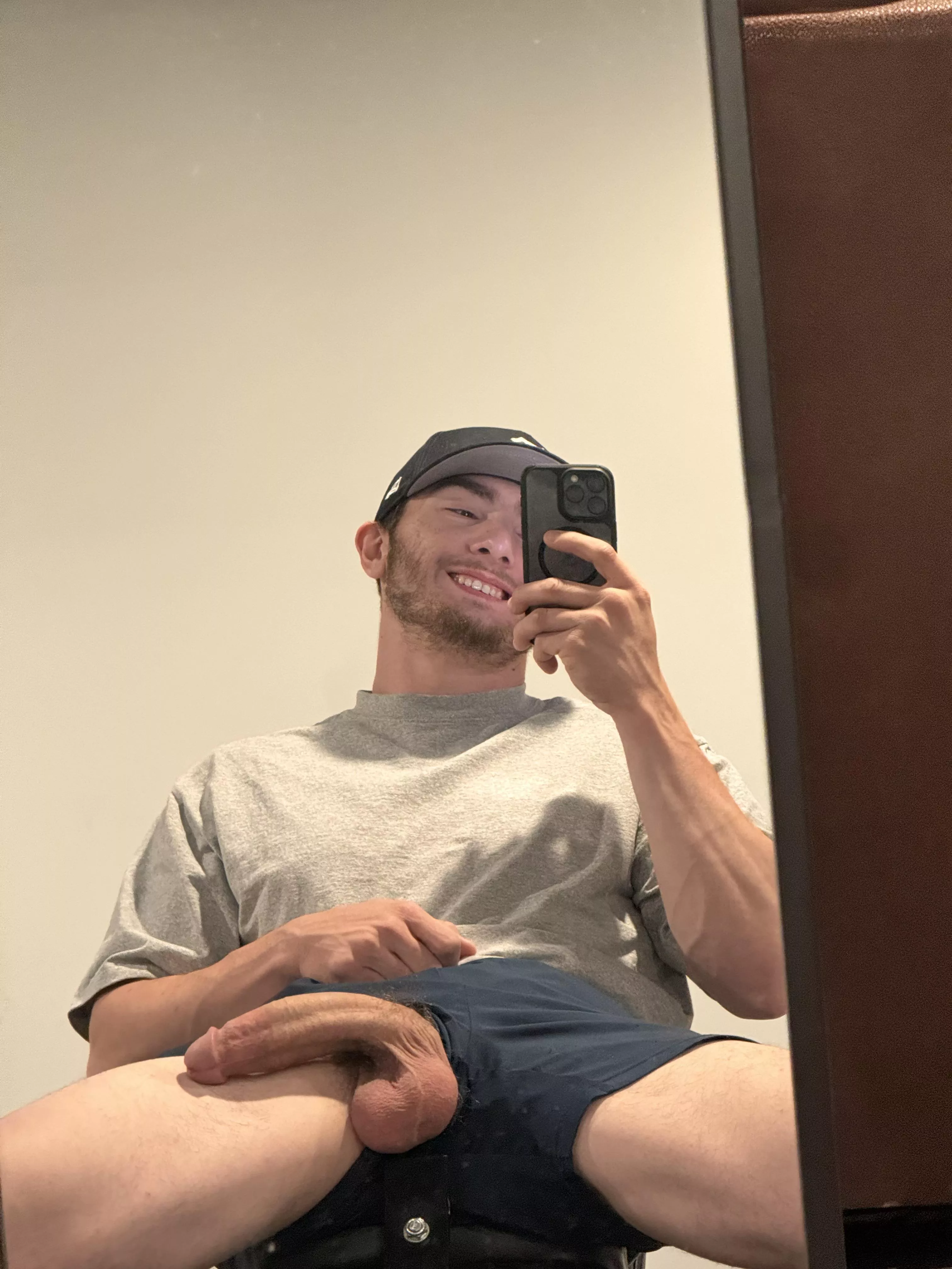 Big cock, balls and smile😏