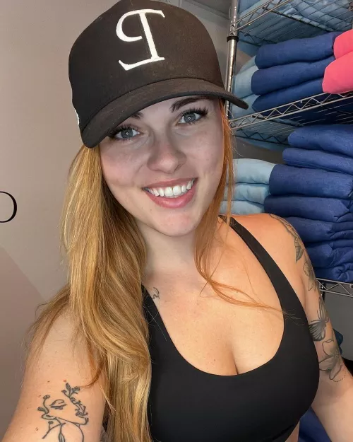 black top and hat