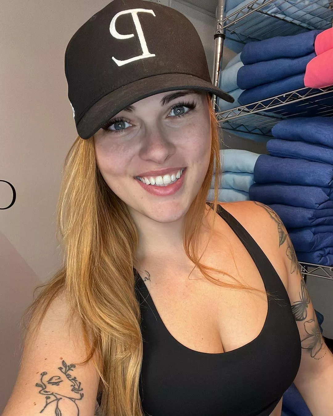 black top and hat