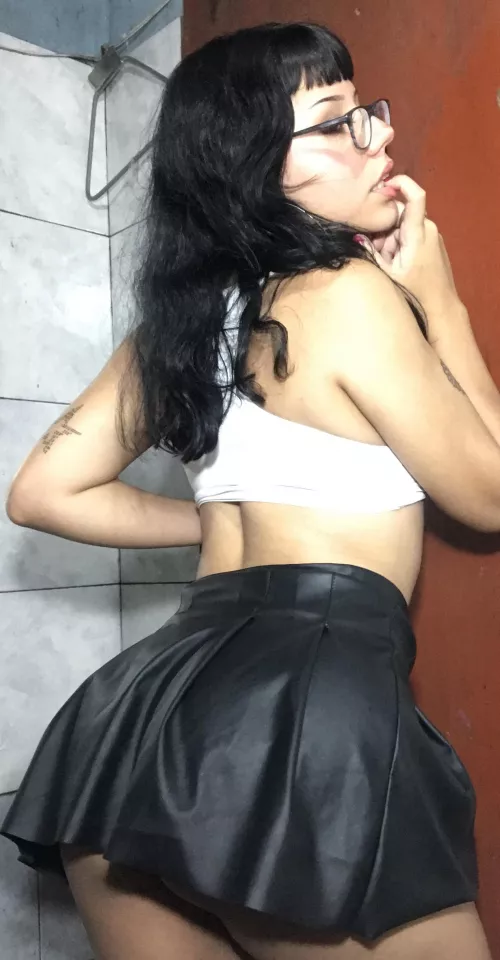 can I sit on your face with my leather skirt after classes?
