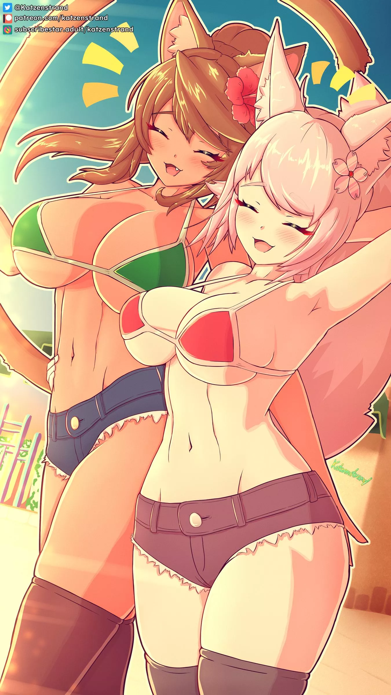 Cat & Fox (@Katzenstrand) [OC]