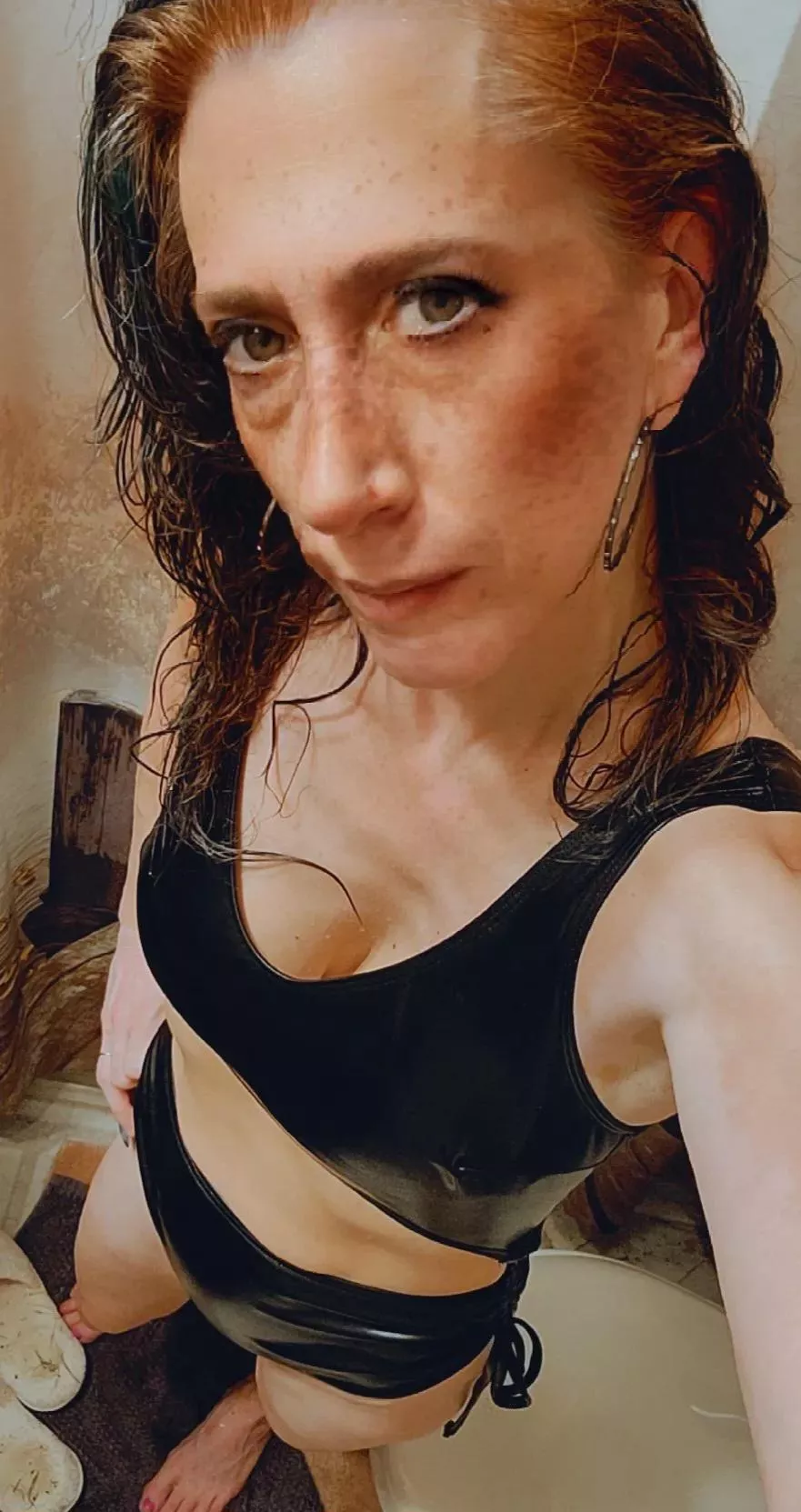 Fresh out of the hot tub. 