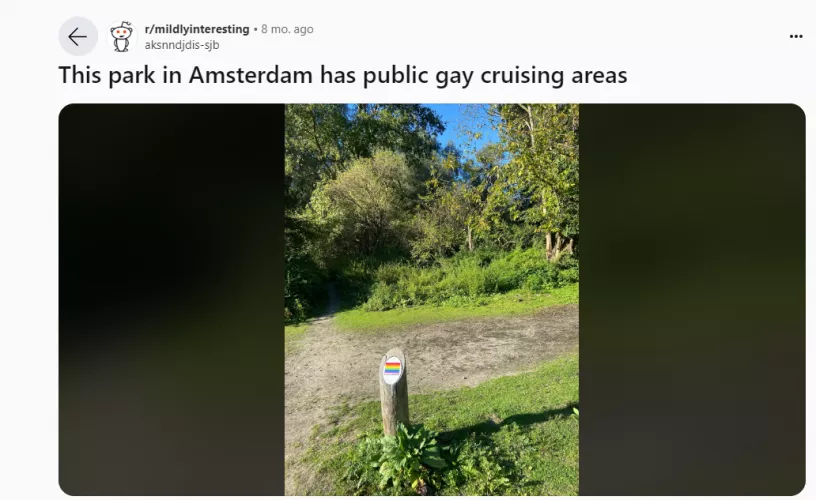 International folks: anyone know which park in Amsterdam this image is from? List of best parks in Amsterdam/Europe that also has this type of signage?