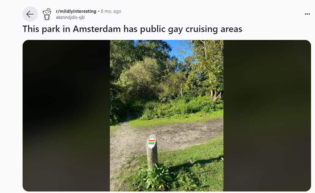 International folks: anyone know which park in Amsterdam this image is from? List of best parks in Amsterdam/Europe that also has this type of signage?