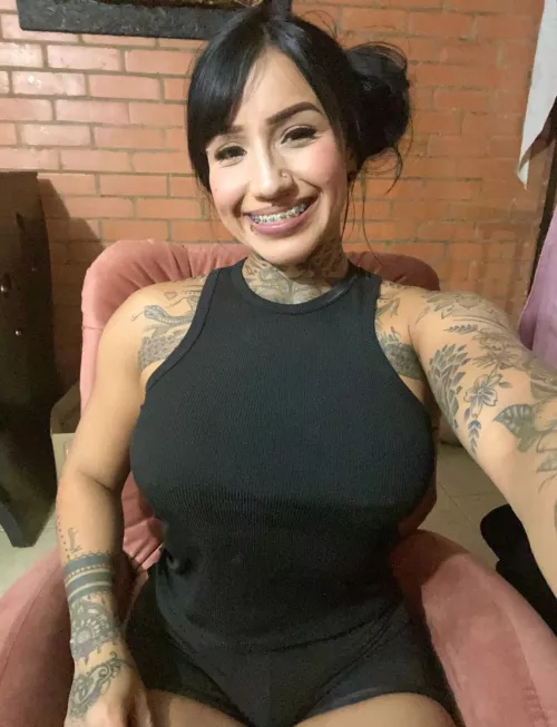 Look at how my piercing breaks through a sports top