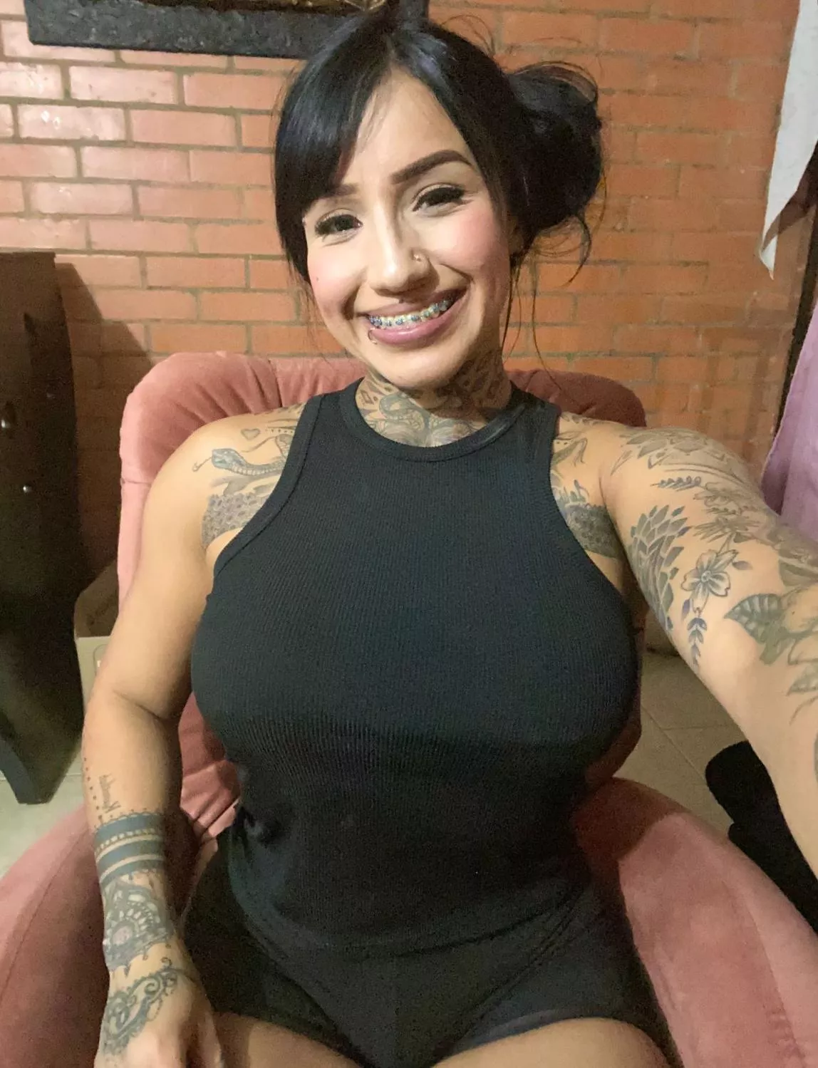 Look at how my piercing breaks through a sports top