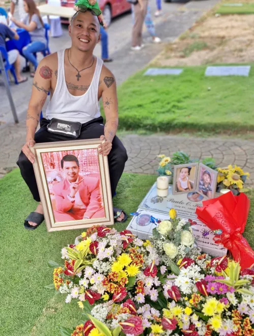 Me and my bestie. It's his first year in heaven today 🌈