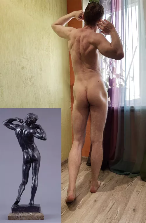 My boyfriend was inspired by the sluggard statue and he posed for me.