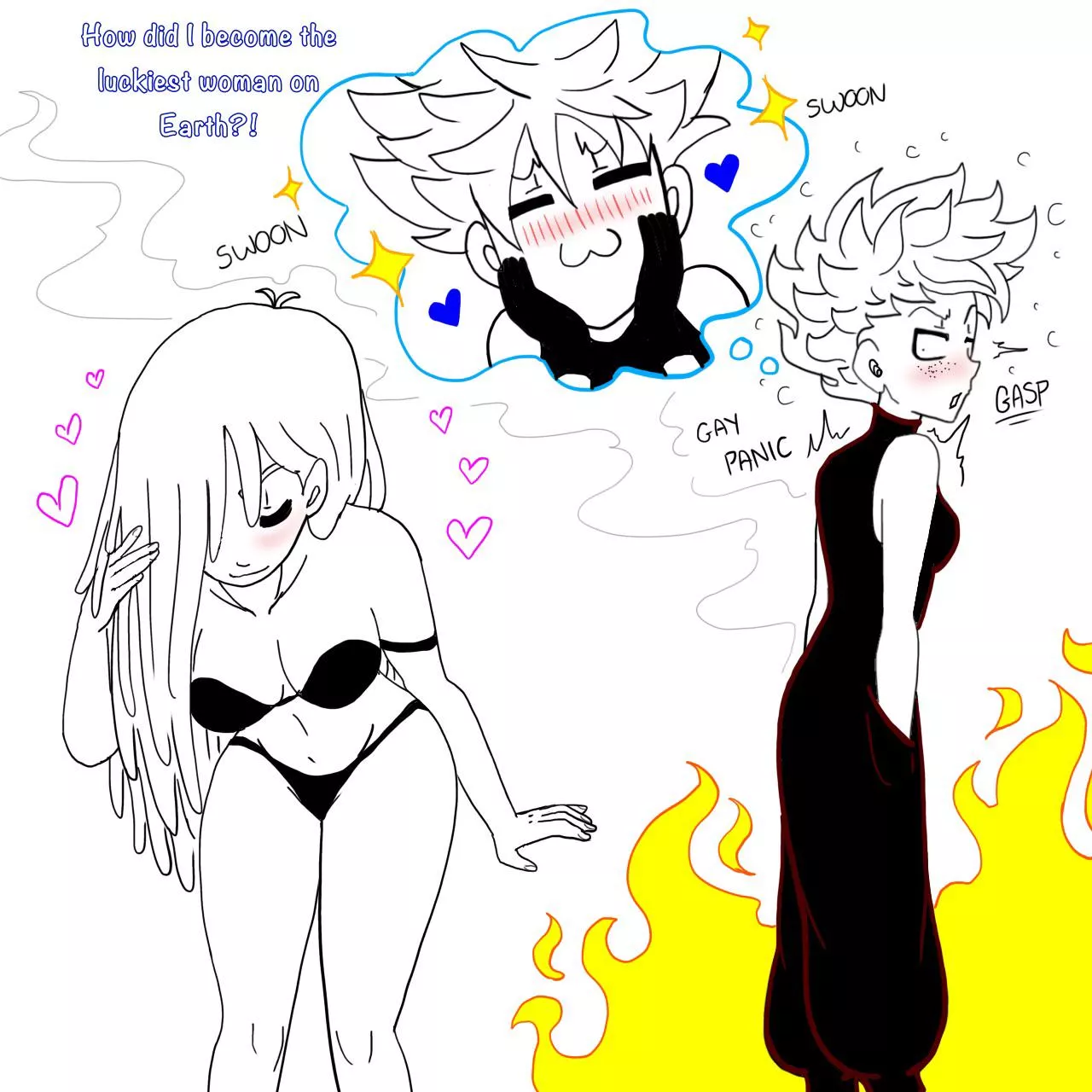 [Original][Our Little Universe] Lmao just more instances of Eva completely flustering her future wife, Furi 😂 This came out way too freaking cute though! I love these little goofy goobers 🤣💜