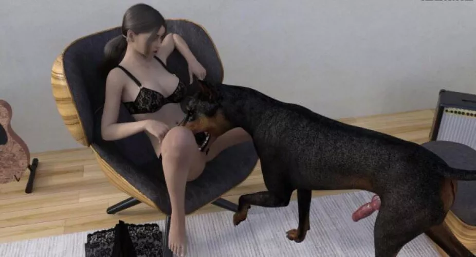 “Waking up in the morning just to find the doggo already in a knotty mood. Ever since let him fuck & cum inside, he just wants to fuck the tight pink pussy day, night and day.. [Adultking]”