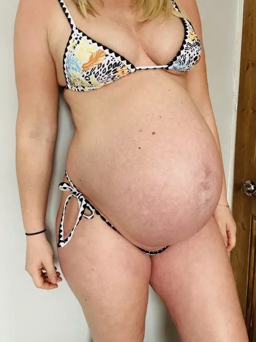 Would you leave it on or take it off me so you can see my pregnant tits