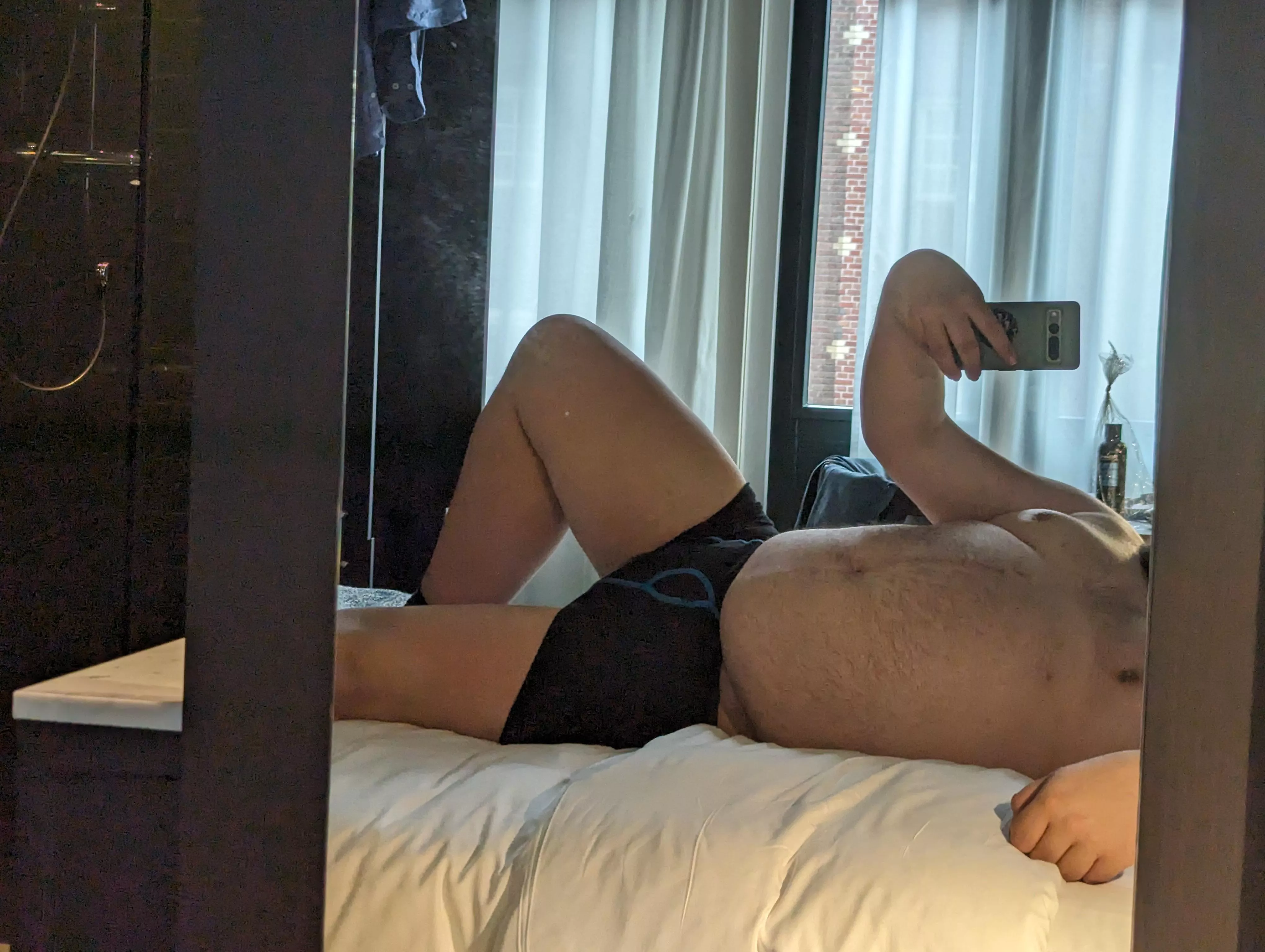 You walk into my hotel room, and catch me like this, what are you doing next? ;) 26m 