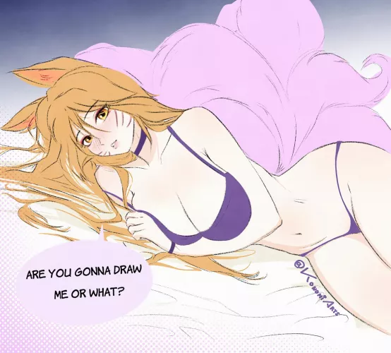 Ahri posing for a drawing (Konomiarts)